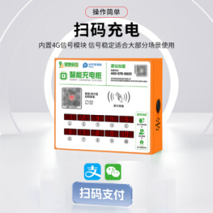 皇驰 电动车充电桩电瓶车充电站小区商用智能4G扫码10路插座